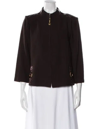 Pre-owned St John Wool Evening Jacket In Brown