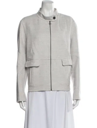Pre-owned St John Wool Evening Jacket In Gray