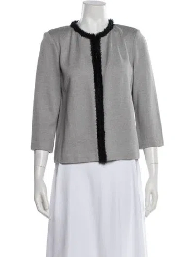 Pre-owned St John Wool Evening Jacket In Gray