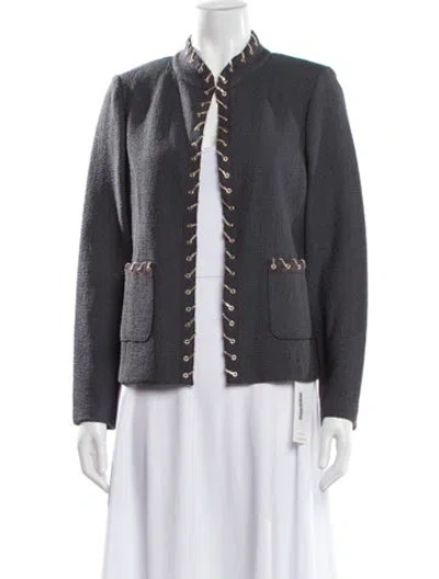 Pre-owned St John Wool Evening Jacket In Gray
