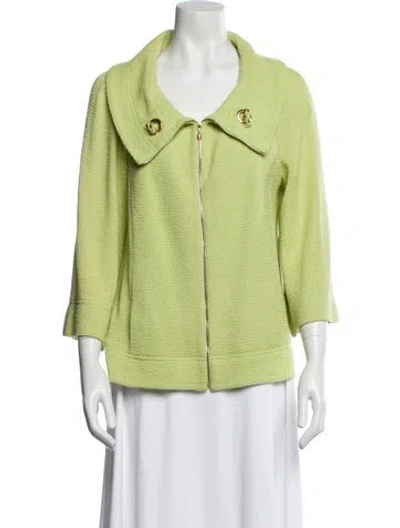 Pre-owned St John Wool Evening Jacket In Green