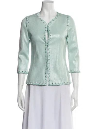 Pre-owned St John Wool Evening Jacket In Green
