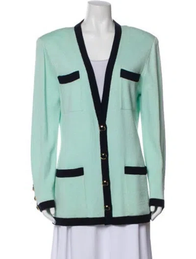 Pre-owned St John Wool Evening Jacket In Green