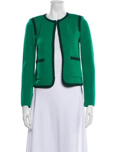 Pre-owned St John Wool Evening Jacket In Green