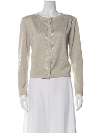 Pre-owned St John Wool Evening Jacket In Neutrals