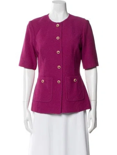 Pre-owned St John Wool Evening Jacket In Pink
