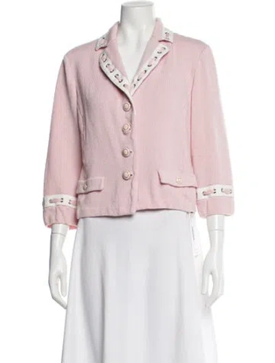 Pre-owned St John Wool Evening Jacket In Pink