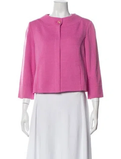 Pre-owned St John Wool Evening Jacket In Pink