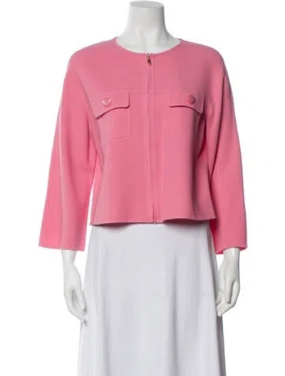 Pre-owned St John Wool Evening Jacket In Pink