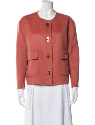 Pre-owned St John Wool Evening Jacket In Pink