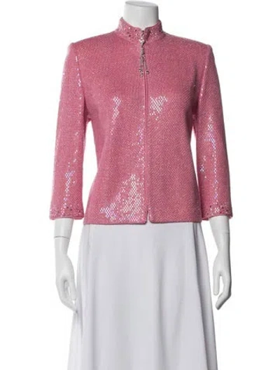 Pre-owned St John Wool Evening Jacket In Pink