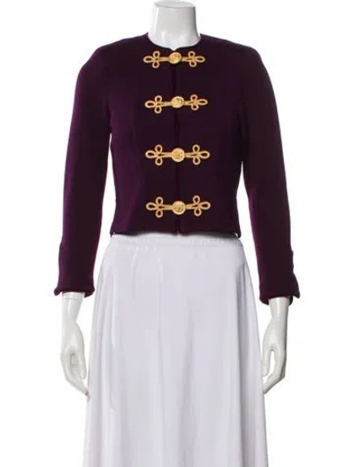 Pre-owned St John Wool Evening Jacket In Purple