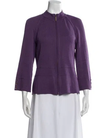 Pre-owned St John Wool Evening Jacket In Purple