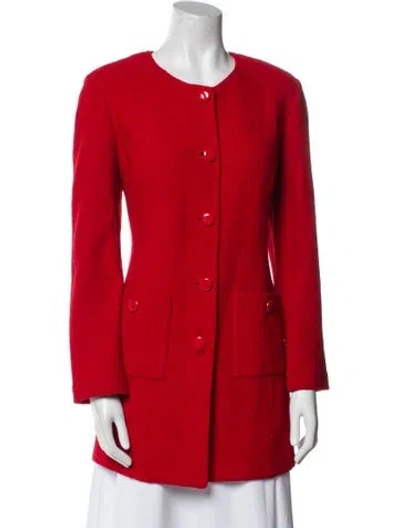Pre-owned St John Wool Evening Jacket In Red