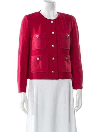 Pre-owned St John Wool Evening Jacket In Red