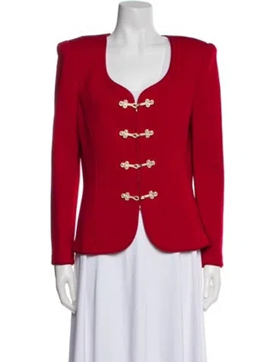 Pre-owned St John Wool Evening Jacket In Red