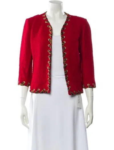 Pre-owned St John Wool Evening Jacket In Red