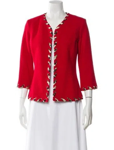 Pre-owned St John Wool Evening Jacket In Red