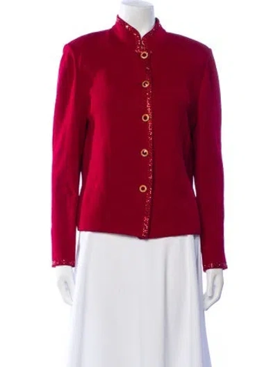 Pre-owned St John Wool Evening Jacket In Red