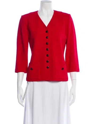 Pre-owned St John Wool Evening Jacket In Red