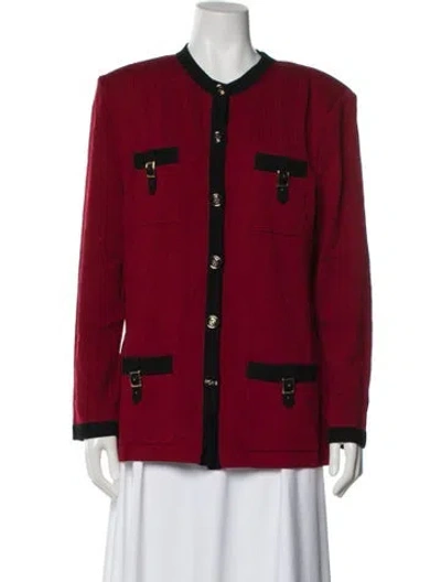 Pre-owned St John Wool Evening Jacket In Red