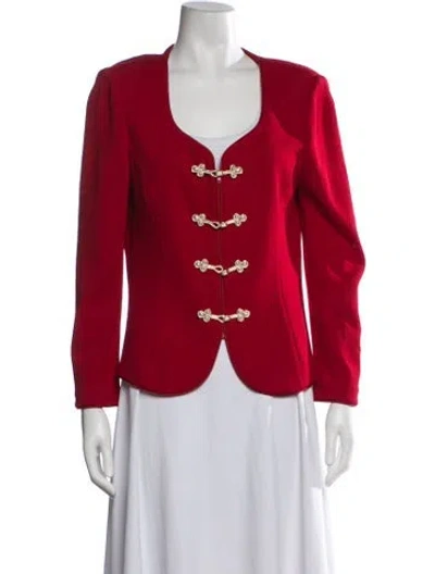 Pre-owned St John Wool Evening Jacket In Red