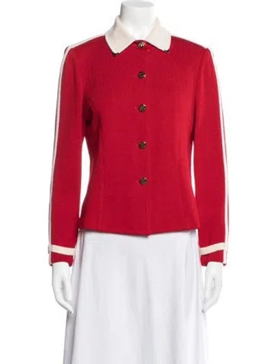 Pre-owned St John Wool Evening Jacket In Red