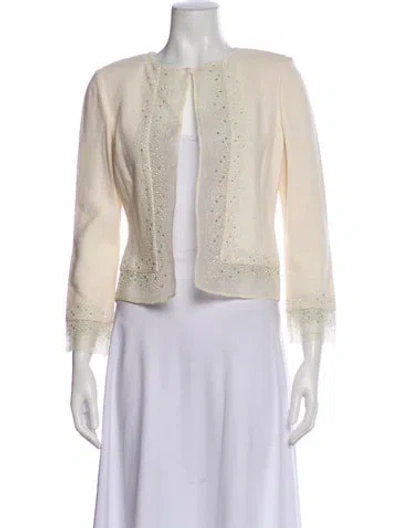 Pre-owned St John Wool Evening Jacket In White
