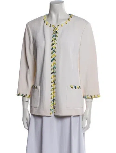 Pre-owned St John Wool Evening Jacket In White