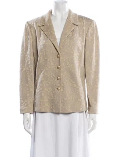 Pre-owned St John Wool Floral Print Blazer In Neutral