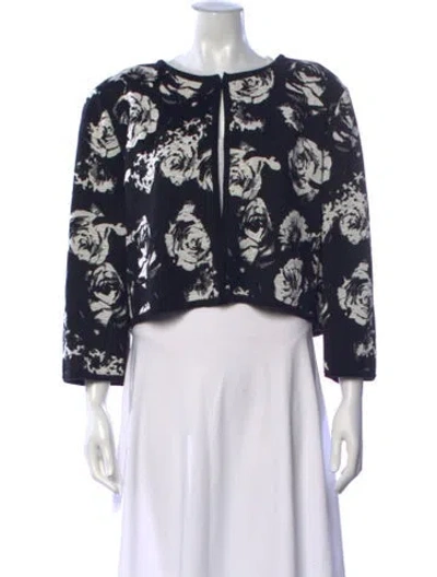 Pre-owned St John Wool Floral Print Sweater In Neutral