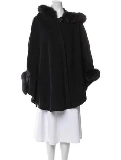 Pre-owned St John Wool Fur Coat In Blue