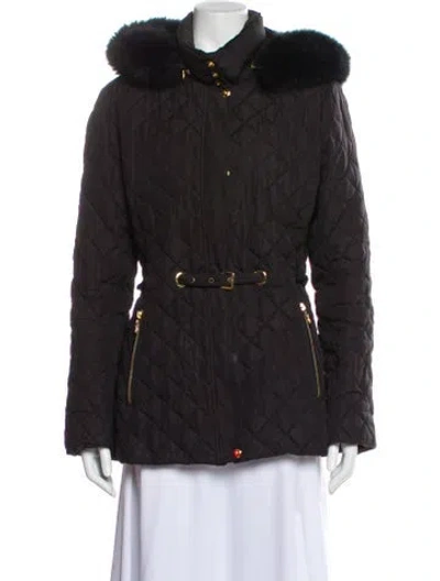 Pre-owned St John Wool Fur Jacket In Gray