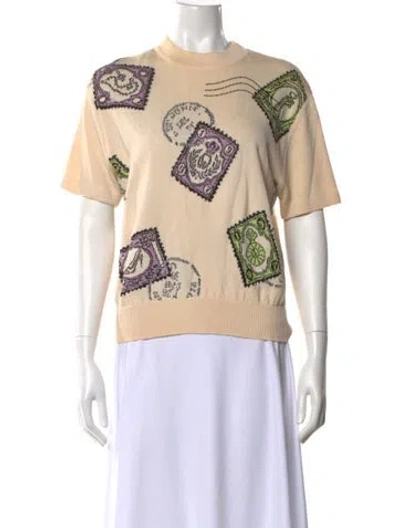 Pre-owned St John Wool Graphic Print Sweater