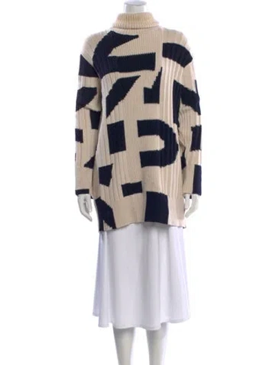 Pre-owned St John Wool Graphic Print Sweater