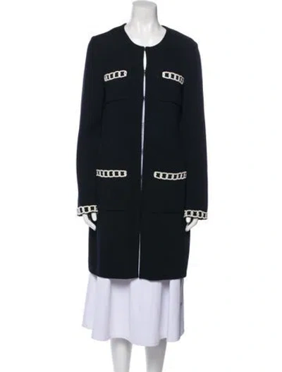 Pre-owned St John Wool Graphic Print Sweater In Black