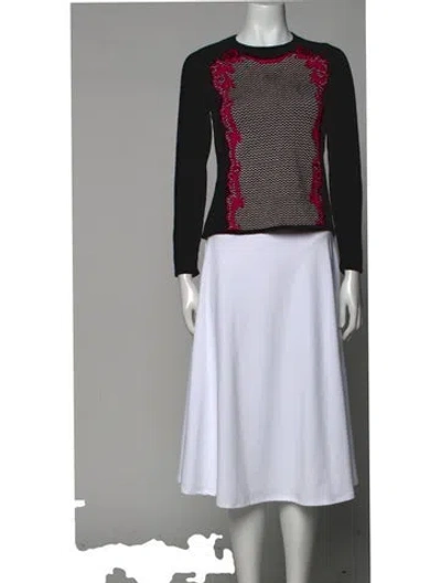 Pre-owned St John Wool Graphic Print Sweater In Gray