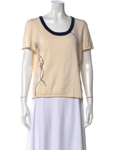 Pre-owned St John Wool Graphic Print Sweater In Neutrals