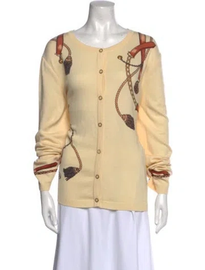 Pre-owned St John Wool Graphic Print Sweater W/ Tags In Neutral