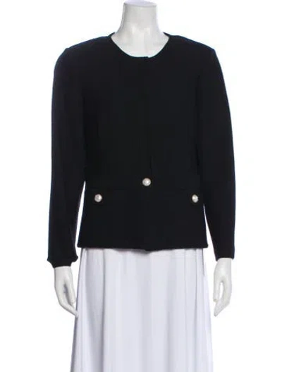 Pre-owned St John Wool Jacket In Black