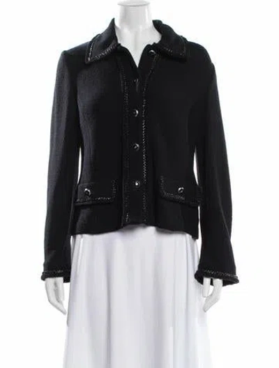 Pre-owned St John Wool Jacket In Black
