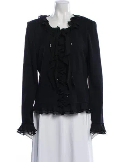 Pre-owned St John Wool Jacket In Black