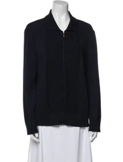 Pre-owned St John Wool Jacket In Blue