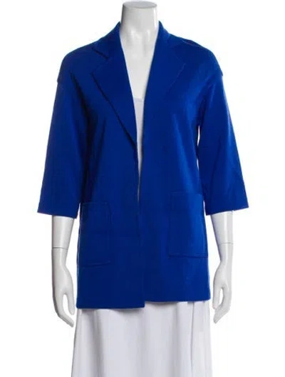 Pre-owned St John Wool Jacket In Blue