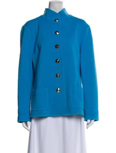 Pre-owned St John Wool Jacket In Blue