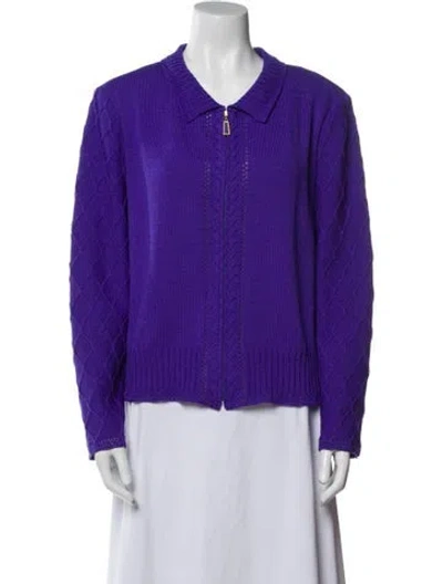 Pre-owned St John Wool Jacket In Blue