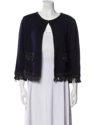 Pre-owned St John Wool Jacket In Blue