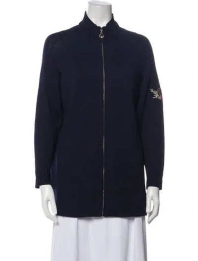 Pre-owned St John Wool Jacket In Blue