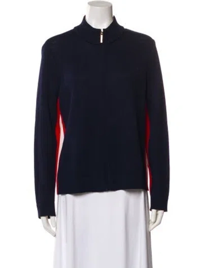 Pre-owned St John Wool Jacket In Blue