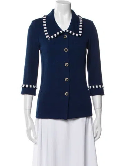 Pre-owned St John Wool Jacket In Blue